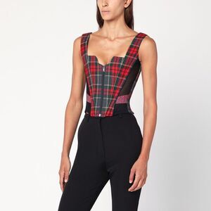 Vivienne Westwood Women's Juliet Wool Corset With Scarlet Tartan Pattern